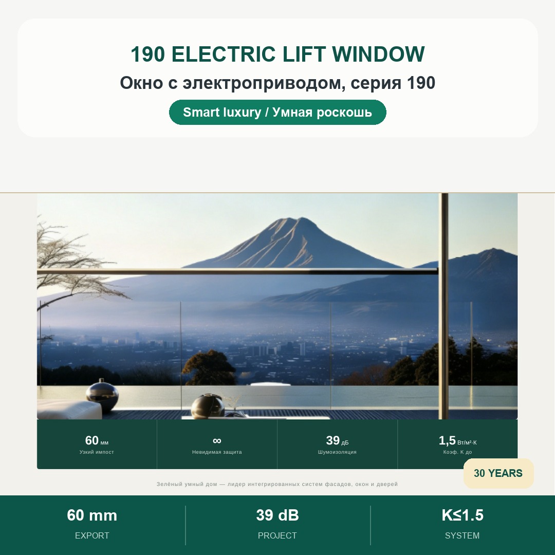 190 Electric Lift Window product board